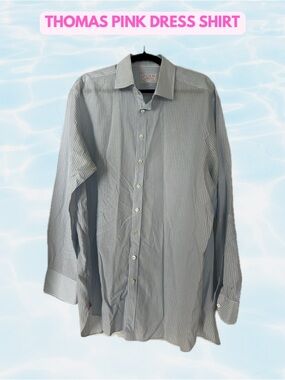 Thomas Pink Cotton & Linen Dress Shirt